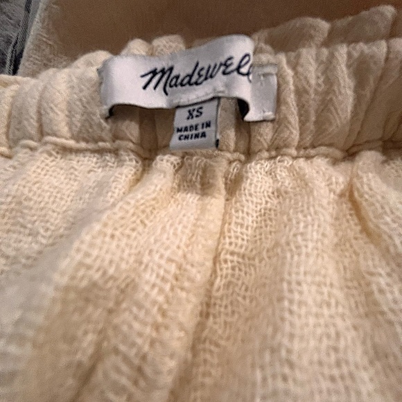 COPY - Madewell Cream Wide-Leg Cotton Gauze Cropped Pants Sz. XS/S - Picture 4 of 5